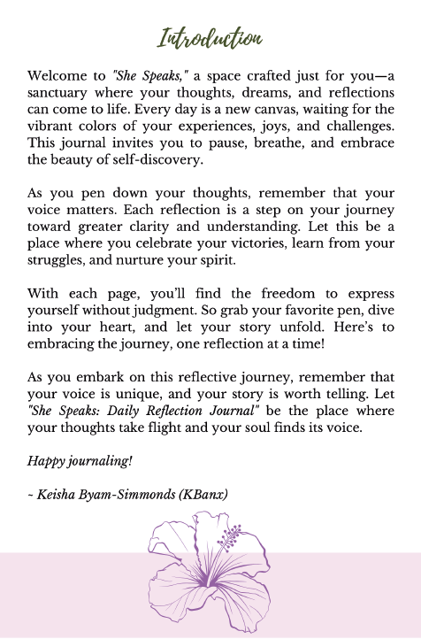 She Speaks Daily Reflection Journal