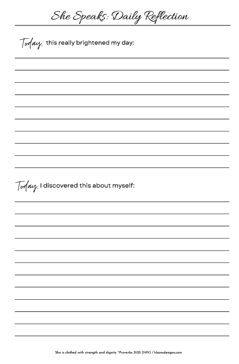 She Speaks Daily Reflection Journal