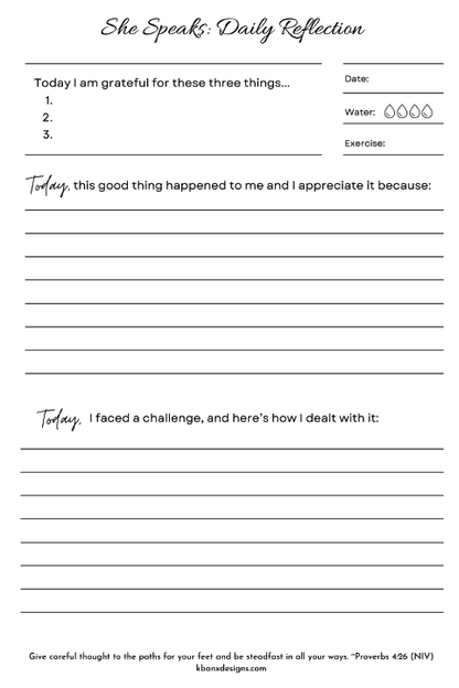 She Speaks Daily Reflection Journal